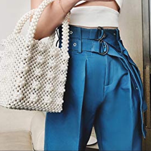 Handbags - Ivory Faux Pearl Bead Bag